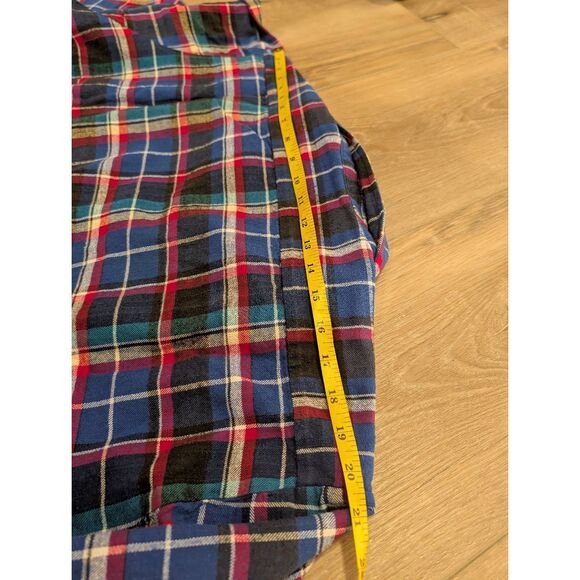 Van Heusen Winterweights Men’s 2XL Plaid Flannel Shirt Blue Red Long Sleeve - Picture 6 of 8